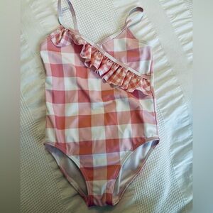 Janie and Jack | Pink and White Geometric bathing suit | size 6